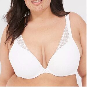 Cacique Lace Overlay Boost Plunge Bra